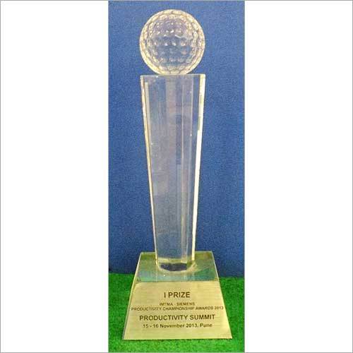 Crystal Trophy - Crystal Glass 240x45x45 mm, Clear Color, Elegant Design