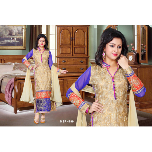Heavy Embroidered Straight Pattern Suit