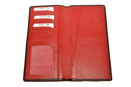 CARD HOLDER - Genuine Leather, 4x6 Inches, Red | 6 Card Slots, Compact Design, Durable, Easy Access, Multi-functional