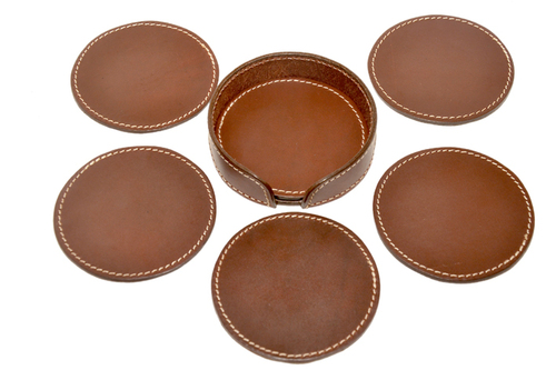 LEATHER COASTER SET