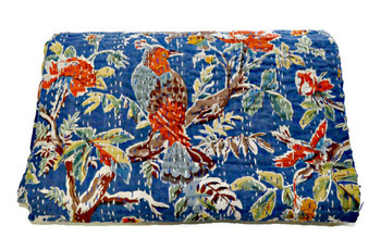 Reversible Antique Kantha Quilt