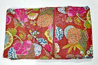 Printed Queen Cotton Sari Kantha Quilt