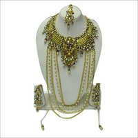 Micro Bridal Set - Metal Alloy, Gold Plated, Variable Size | Elegant Design, Antique Stones, Long-lasting Shine