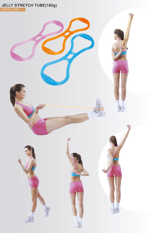 JELLY STRETCH TUBE (160g) - Rubber, 16x20x6 cm, Pink | Stretchable, Portable, Muscle Toning Fitness Tube