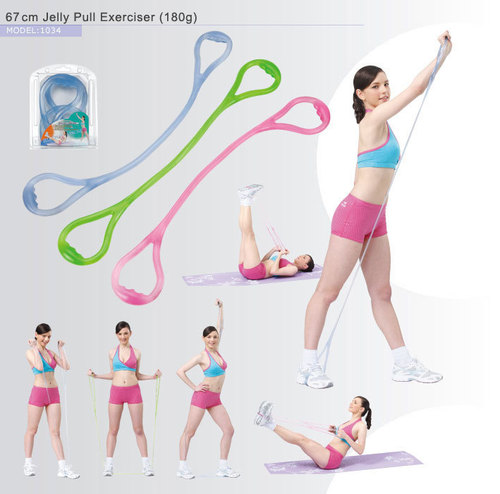 67cm Jelly Pull Exerciser - Elastic Band, 67cm, Green | Muscle Toning, Stretching, Portable