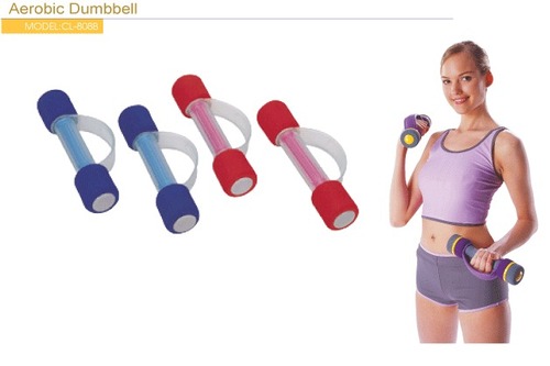 AEROBIC DUMBBELL - Plastic and Metal, 1 kg, Red and Blue | Aerobic Exercise, Muscle Toning, Portable Design