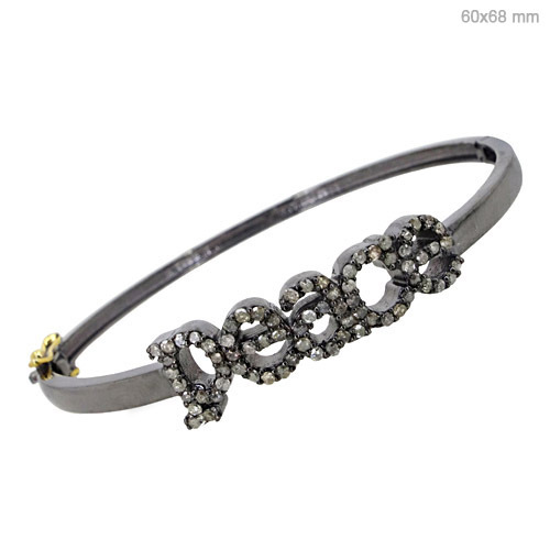 Pave Diamond Gold Bangle