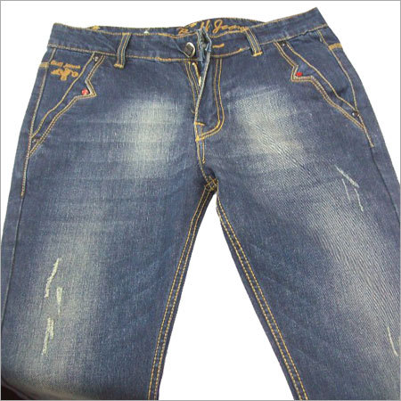 Mens Designer Jeans - Cotton Blend, Varied Waist Size, Blue | Stylish Design, Durable Fabric, Shrink Resistant, Slim Fit, Comfortable Wear