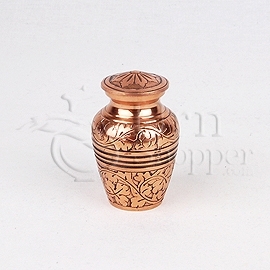 Copper Oak Brass Metal Token Cremation Urn