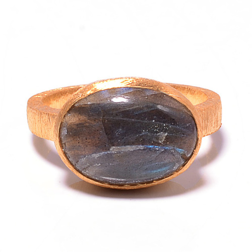 925 Sterling silver Labradorite Gemstone Ring- Vemeil Gold