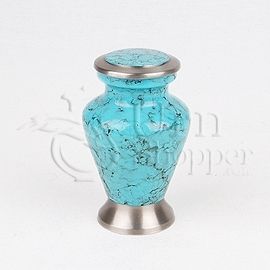 Glenwood Blue Marble Brass Metal Token Cremation Urn