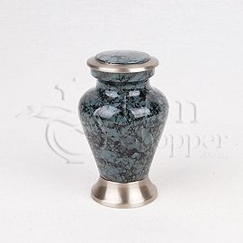 Glenwood Gray Marble Brass Metal Token Cremation Urn