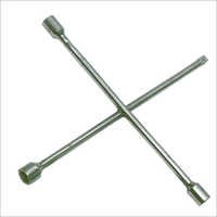 4 Way Wheel Nut Wrench - Chrome Vanadium Steel, 24x27x32x3/4", 570mm | Nickel Chrome Plating, Four Socket Sizes, Corrosion Resistant