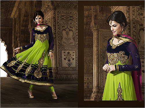 Green Fancy Anarkali Suits