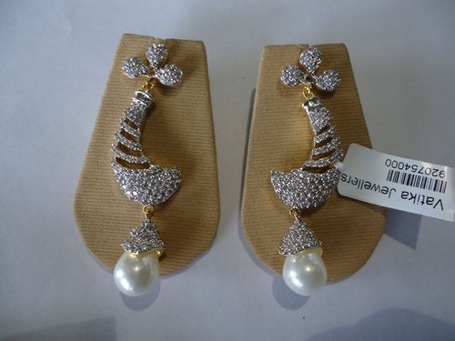 Vatika Beautiful J Style Cubic Zircon Earring