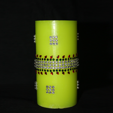 Green Embellished Candles