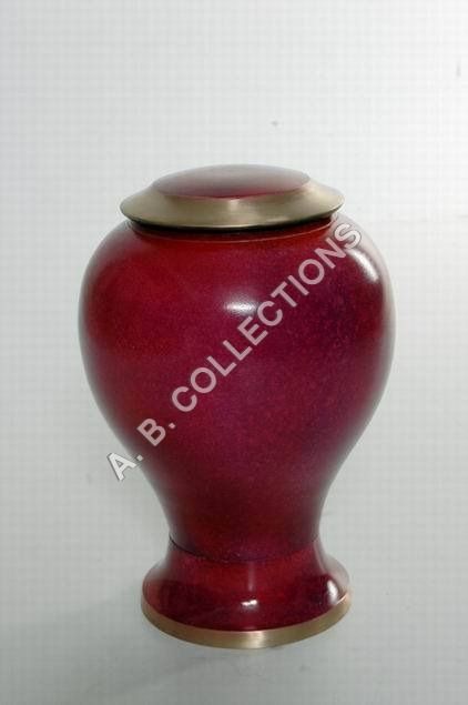 Mehroon Color Marble Metal Stylish Funeral Urn