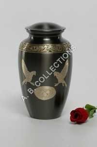 Coated Black Engraved Cremation Urn