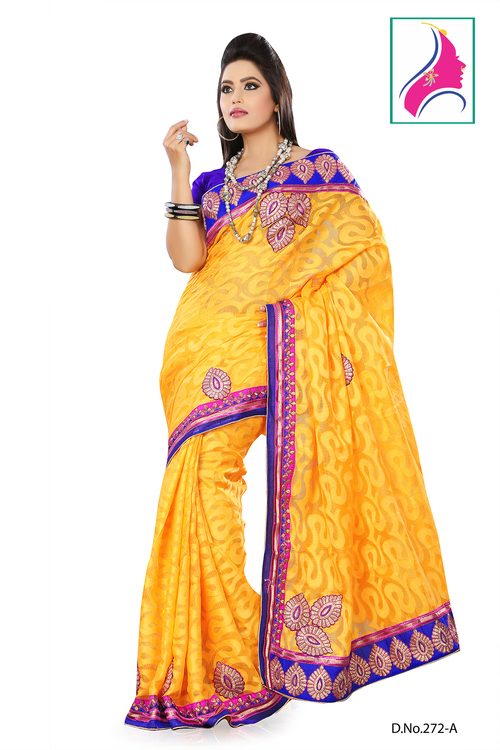Riti Riwaz - 272-a Golden Net Brasso Saree at Best Price in Surat ...