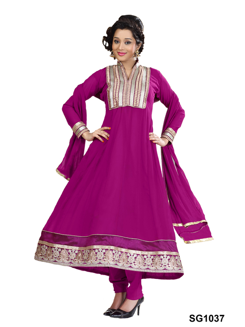 Riti Riwaz SG1037 Anarkali Style Magenta Georgette Suit