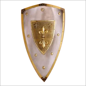 Brass Handicrafts Shields - Brass, Varied Sizes, Golden Color | Handcrafted Elegance, Exquisite Fleur-de-lis Patterns, Smooth Finish