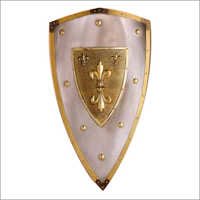 Brass Handicrafts Shields - Brass, Varied Sizes, Golden Color | Handcrafted Elegance, Exquisite Fleur-de-lis Patterns, Smooth Finish