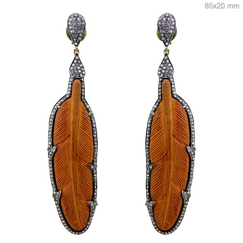 Diamond Ivory Gold Earrings
