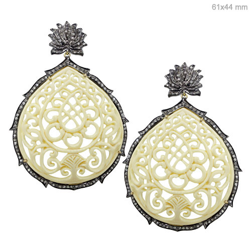 Ivory Diamond Gold Earrings