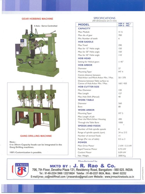 Gear Hobbing Machine and Gang Drilling Machine