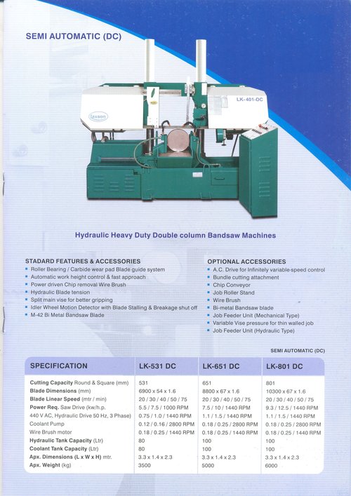 Hydraulics Heavy Duty Doulble Column Bandsaw Auto