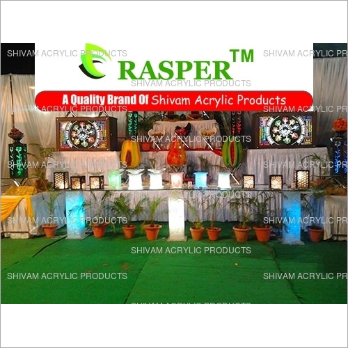 Whit And Green Raspera C- Acrylic Salad Display Decoration Pillars
