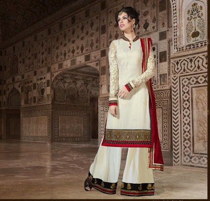 Designer Anarkali Suits - Silk Blend, 55 Inches, Off-White | Handcrafted Embroidery, Elegant Design, Comfortable Fit