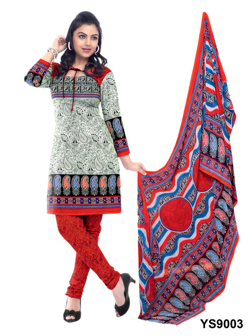 Riti Riwaz YS9003 Cotton Black-White Fancy Salwar Suit