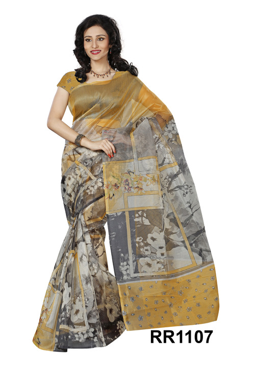 Yellow Super Net Designer Festival wear Saree Riti Riwaz - RR1107