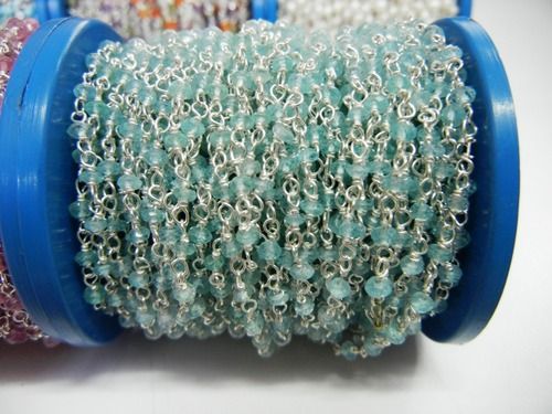 Apatite Gemstone Beaded Chain Selling Per Meter