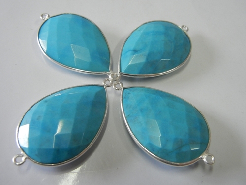 30 टुकड़ा Lot of Turquoise Gemstone Connectors