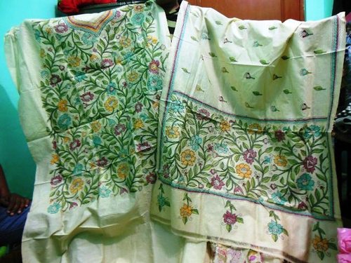 Kantha work silk suits