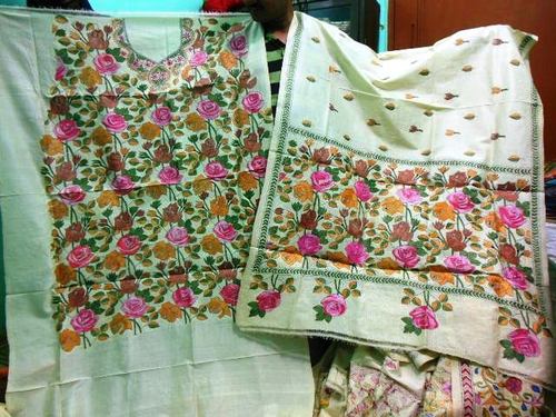 Kantha work silk suits