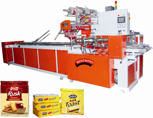 Toast Packing Machine - Stainless Steel 18x4x6 Inches Automatic Electric Drive with PLC Control 340V Voltage 2HP Power White Color Features Sterilizer for Beverage Food and Medical Packaging