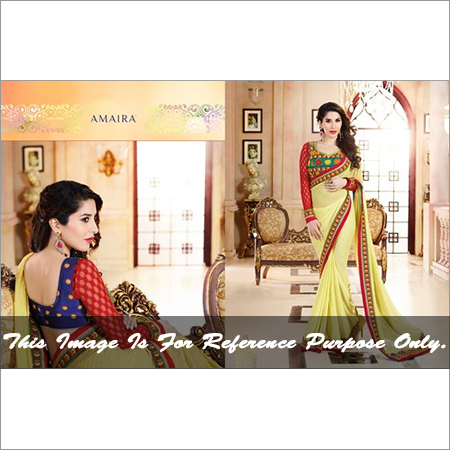 Georgeous Yellow Designer Saree
