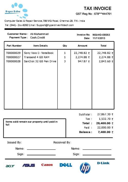 TAX INVOICE