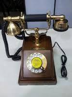 Brass wood telephone
