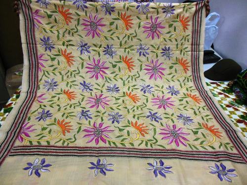 Kantha work silk dupattas noksi