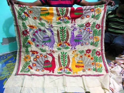 Kantha work silk dupattas noksi