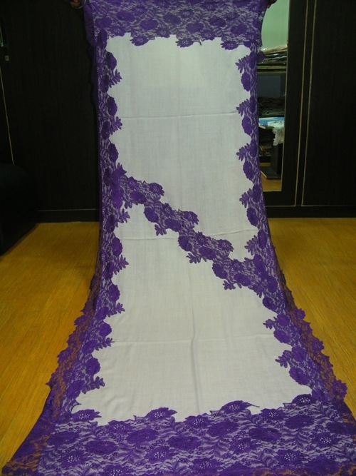 Cashmere Stole With French Lace
