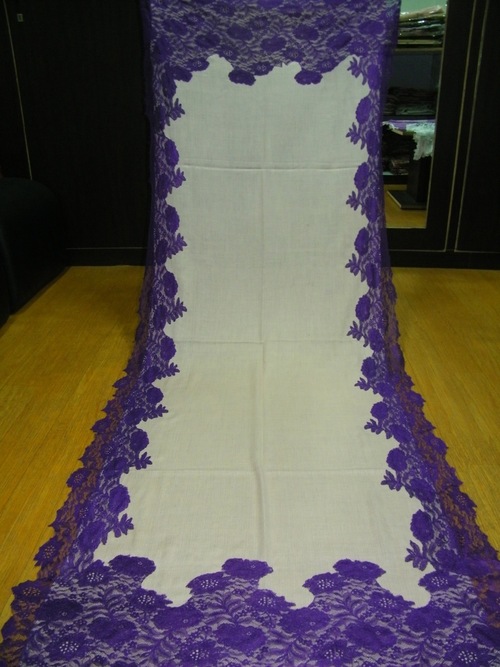 Cashmere Stole With French Lace