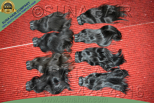 Curly machine weft hair virgin human hair