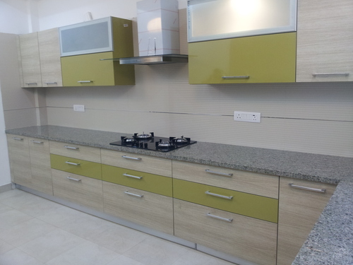 Modular Kitchen with Laminated Shutter