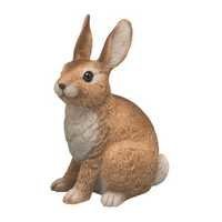 Garden Accessories [animal Figurine] - Polyresin Rabbit, 20cm X 12cm X 10cm, Brown Matte Finish | Textured Decorative Garden Accessory