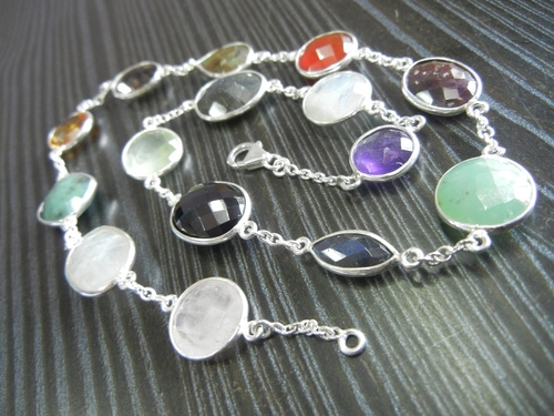 Gemstone Silver Necklace